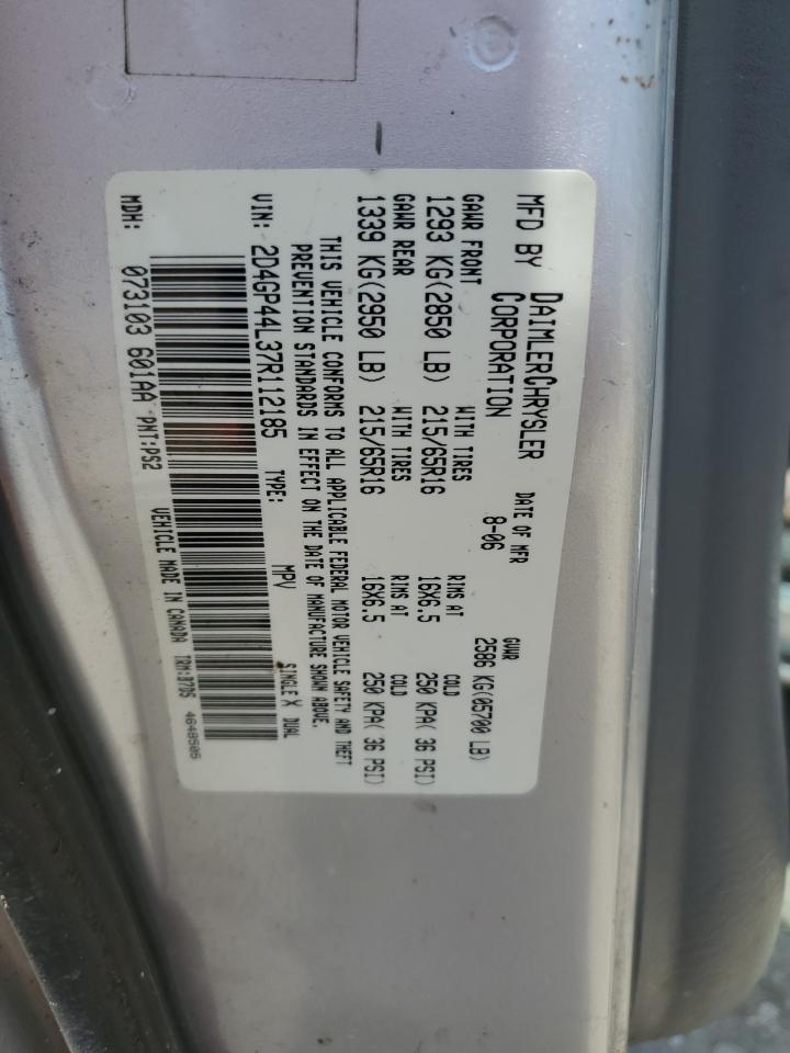 2D4GP44L37R112185 2007 Dodge Grand Caravan Sxt