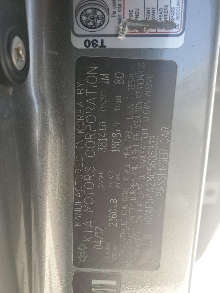 2012 Kia Forte Ex VIN: KNAFU4A28C5635333 Lot: 65670174