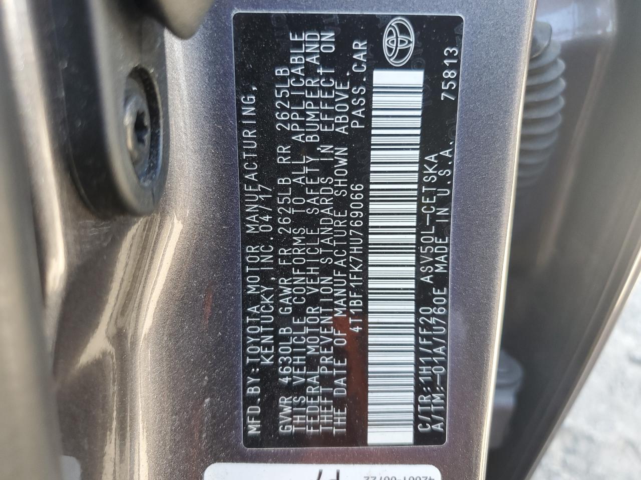 4T1BF1FK7HU769066 2017 TOYOTA CAMRY - Image 12