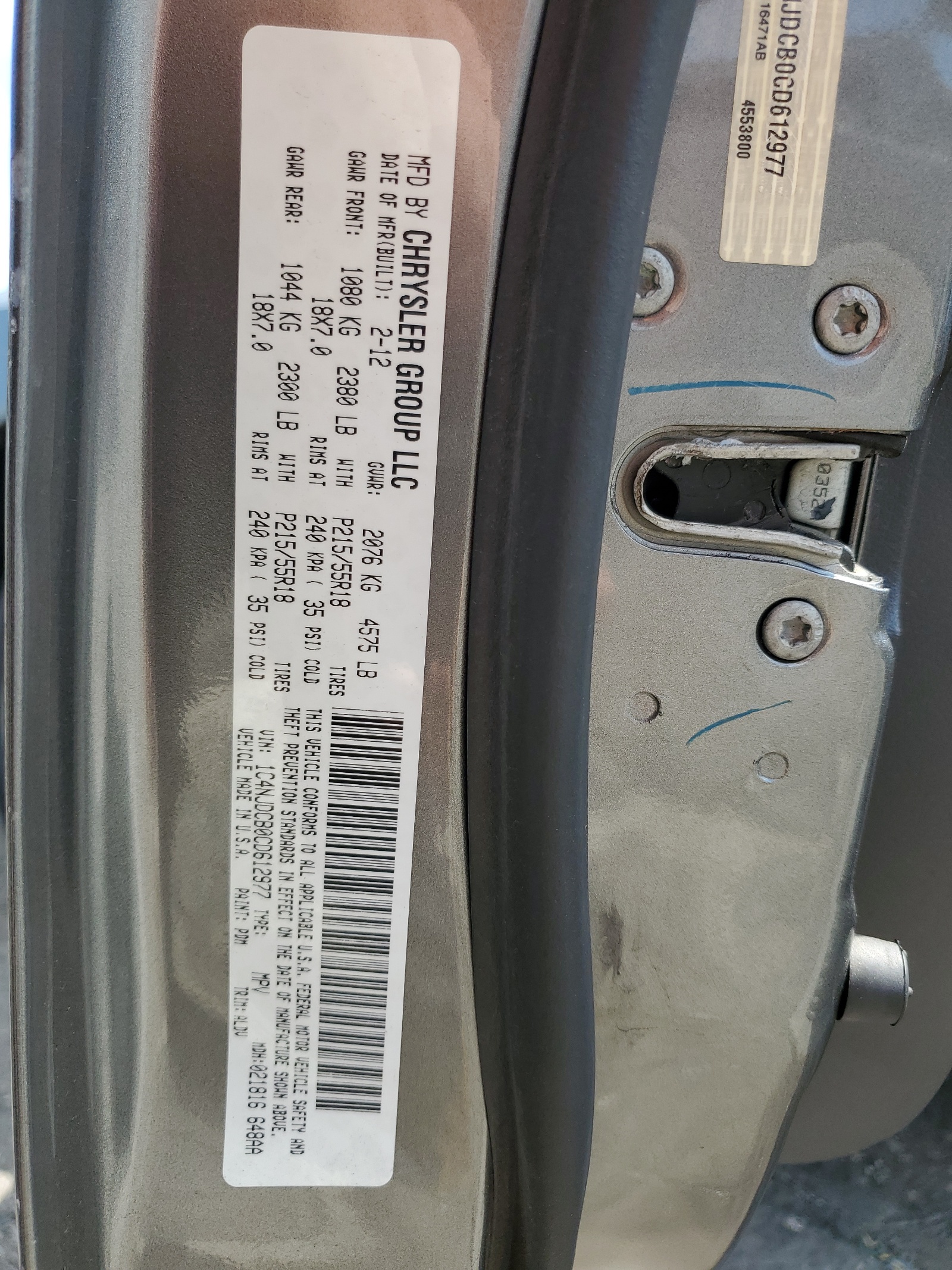 1C4NJDCB0CD612977 2012 Jeep Compass Limited