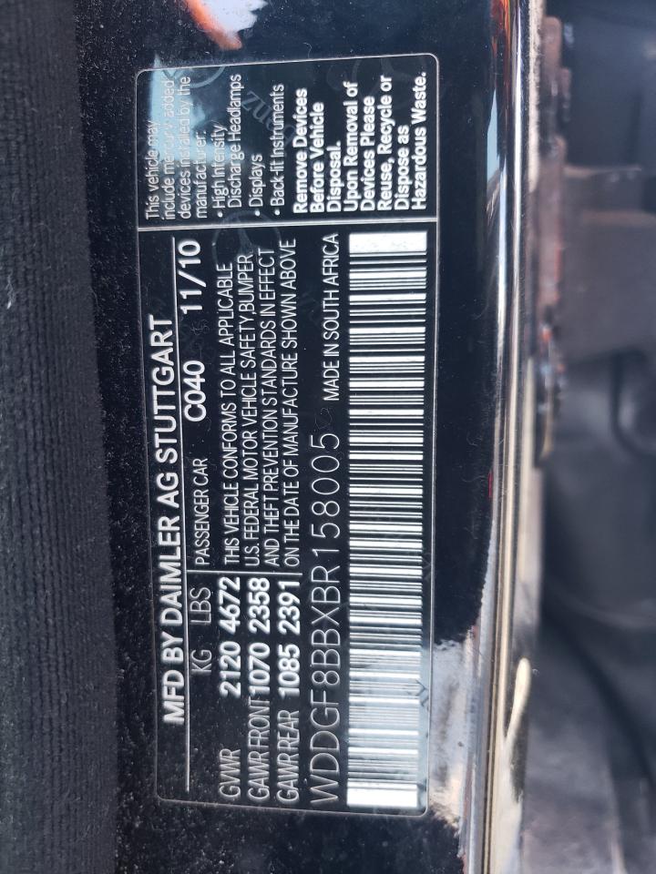 2011 Mercedes-Benz C 300 4Matic VIN: WDDGF8BBXBR158005 Lot: 68682924