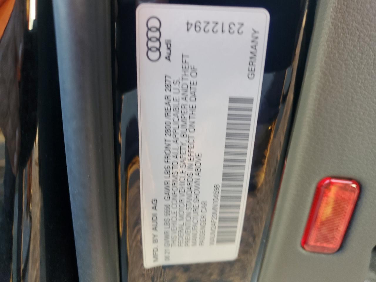 2021 Audi A6 Prestige VIN: WAUM2AF20MN104598 Lot: 66795724