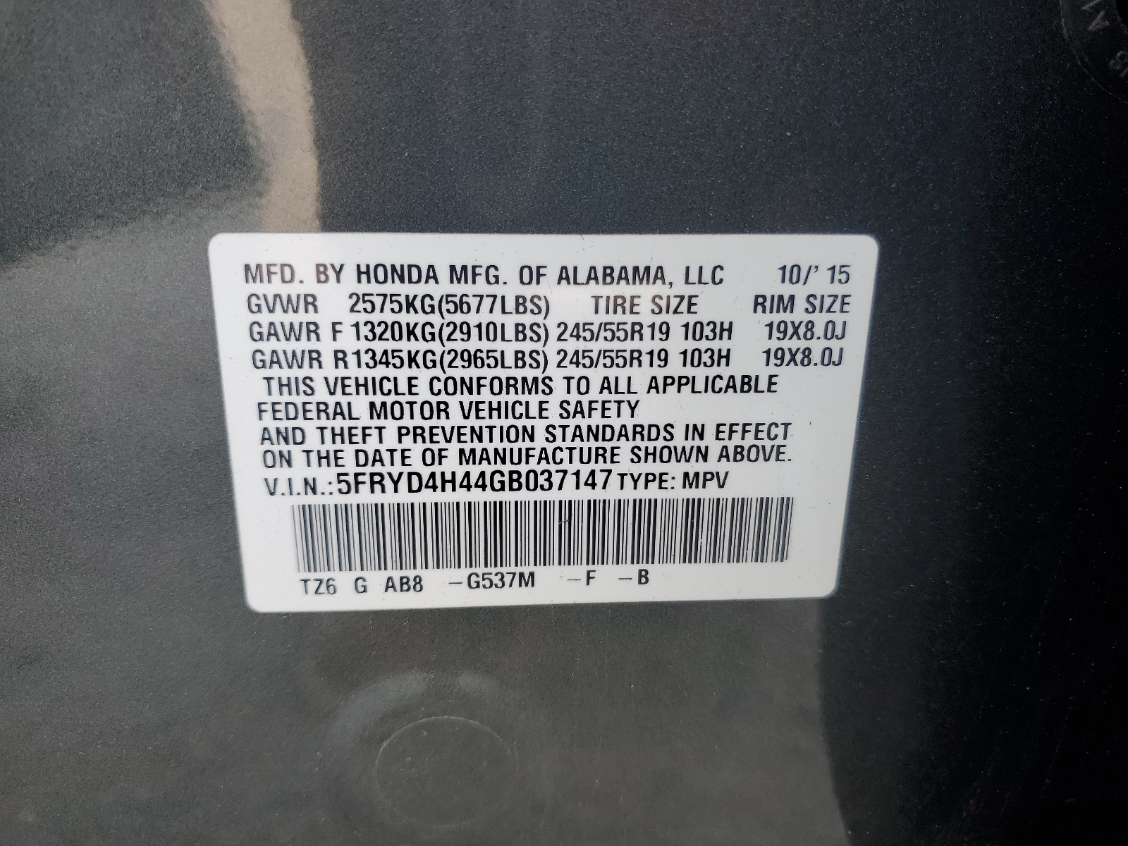 5FRYD4H44GB037147 2016 Acura Mdx Technology