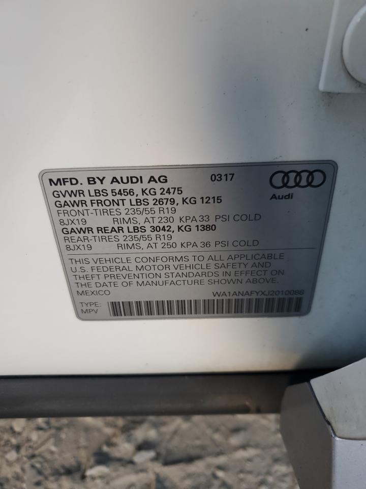 WA1ANAFYXJ2010088 2018 Audi Q5 Premium