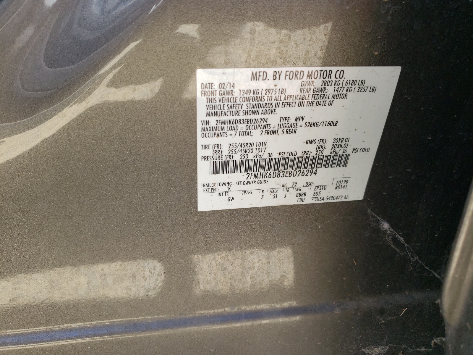 2FMHK6D83EBD26294 2014 Ford Flex Limited