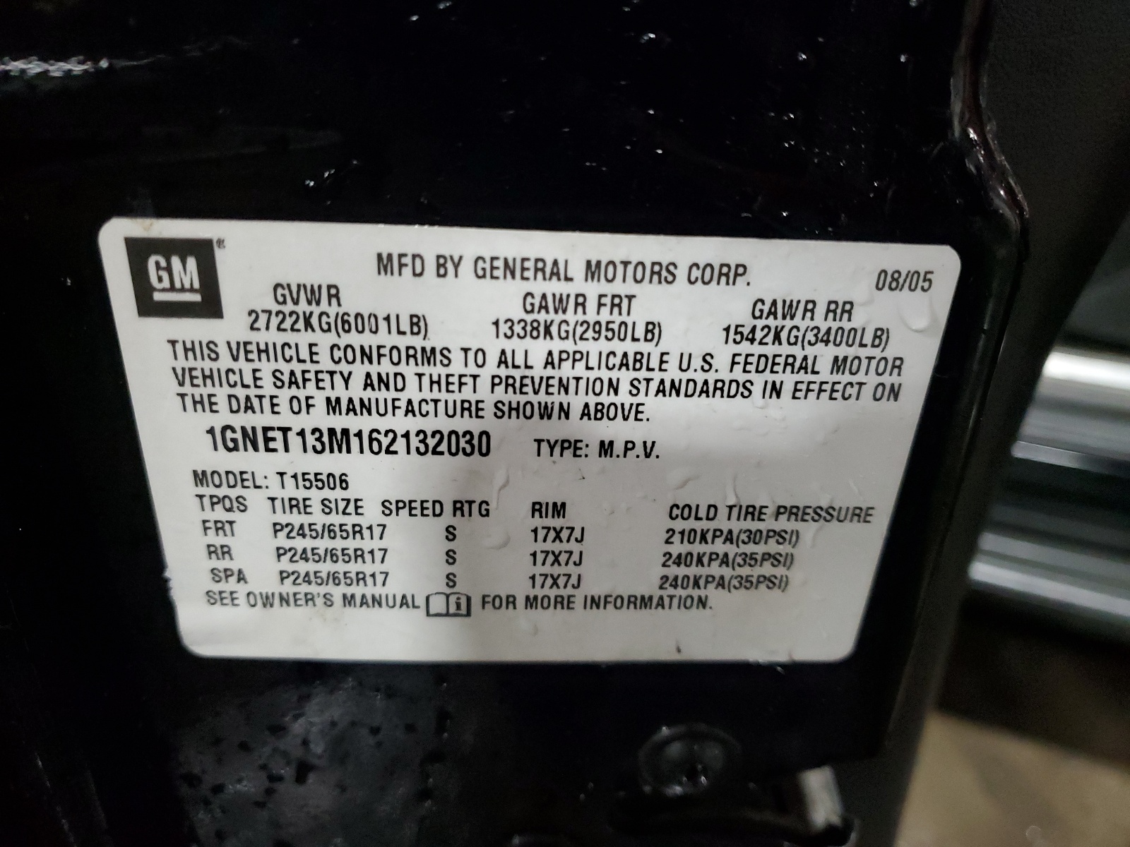 1GNET13M162132030 2006 Chevrolet Trailblazer Ls