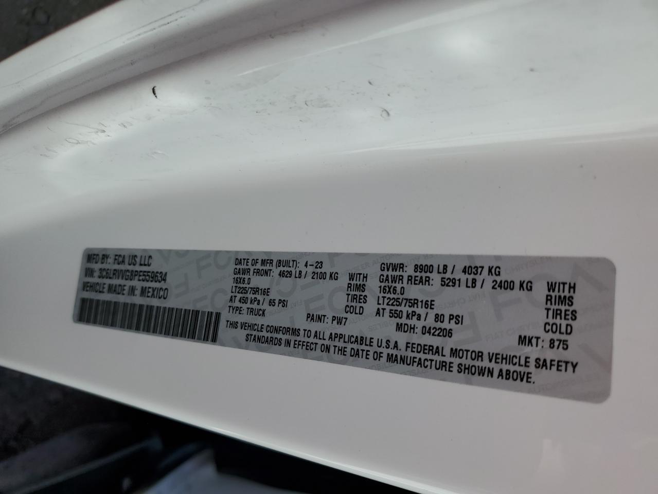 3C6LRVVG8PE559634 2023 Ram Promaster 2500 2500 Standard