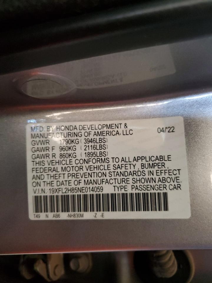 19XFL2H85NE014059 2022 Honda Civic Sport