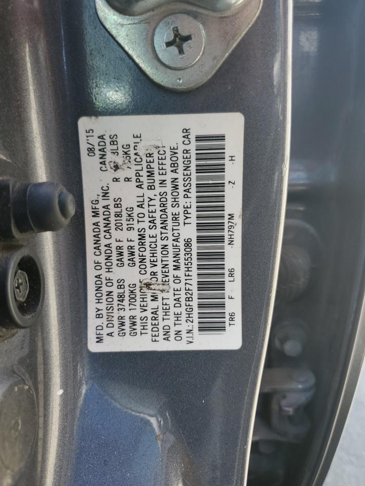 2HGFB2F71FH553086 2015 Honda Civic Se