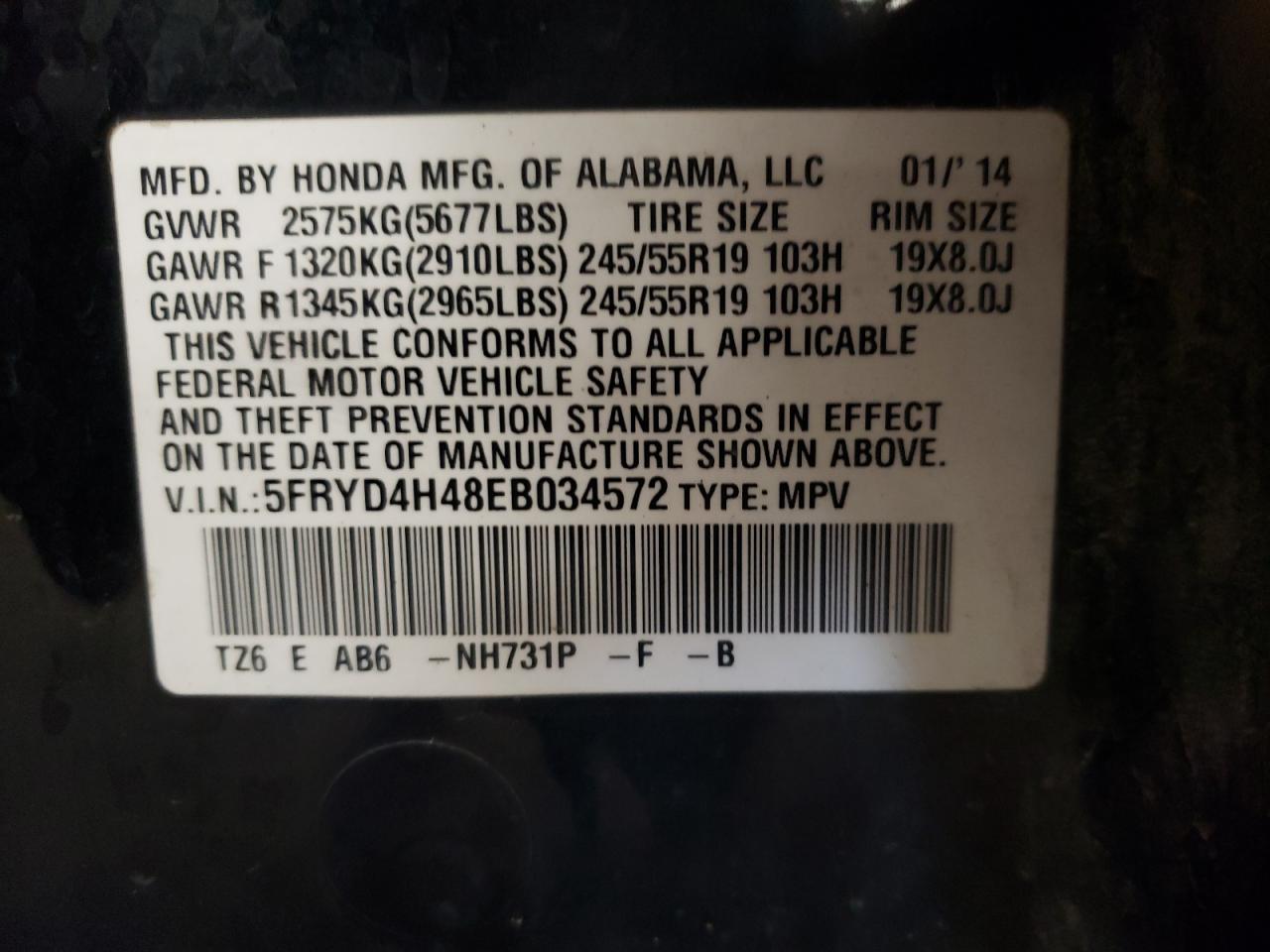 5FRYD4H48EB034572 2014 Acura Mdx Technology