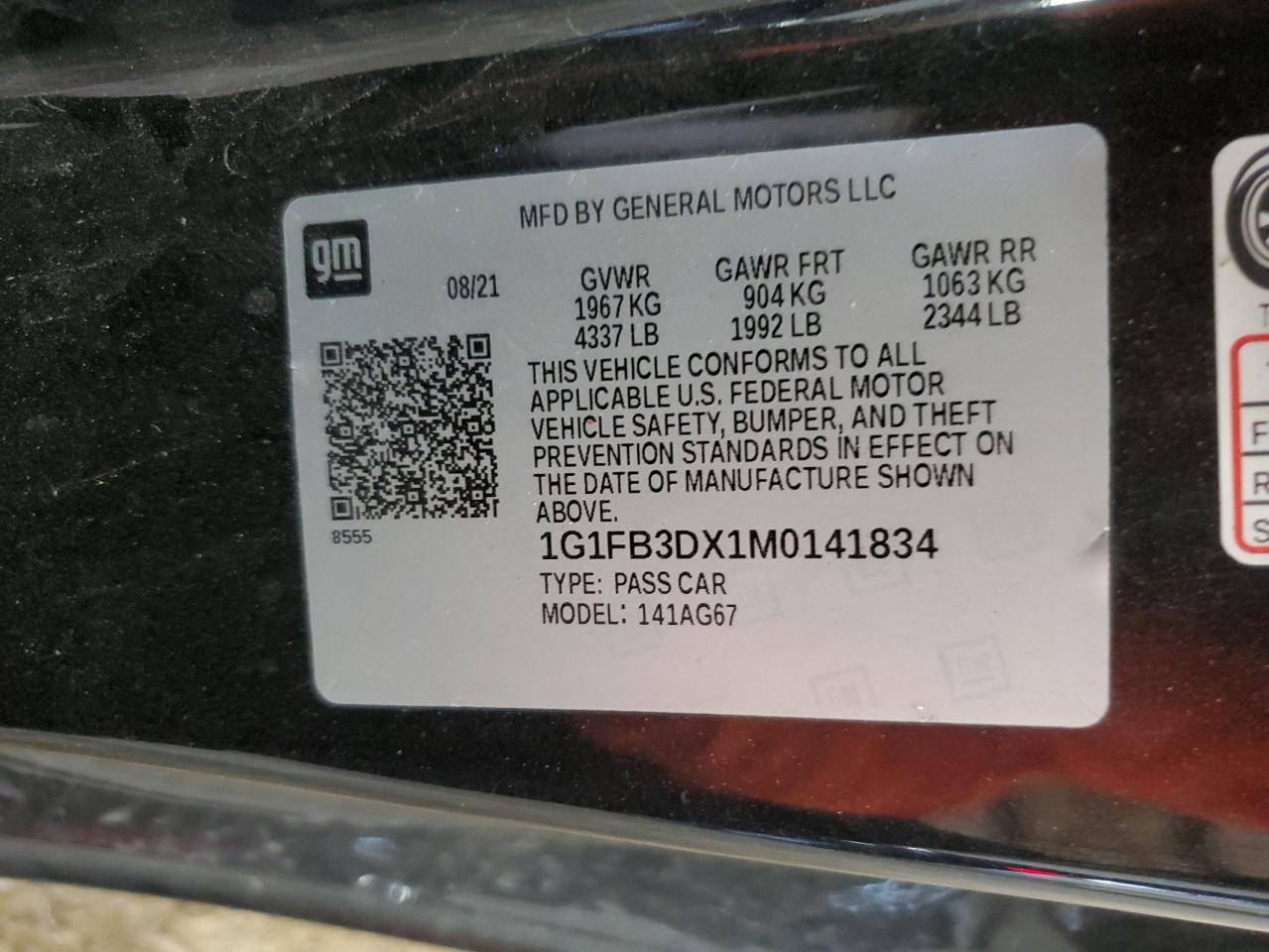 1G1FB3DX1M0141834 2021 CHEVROLET CAMARO - Image 13