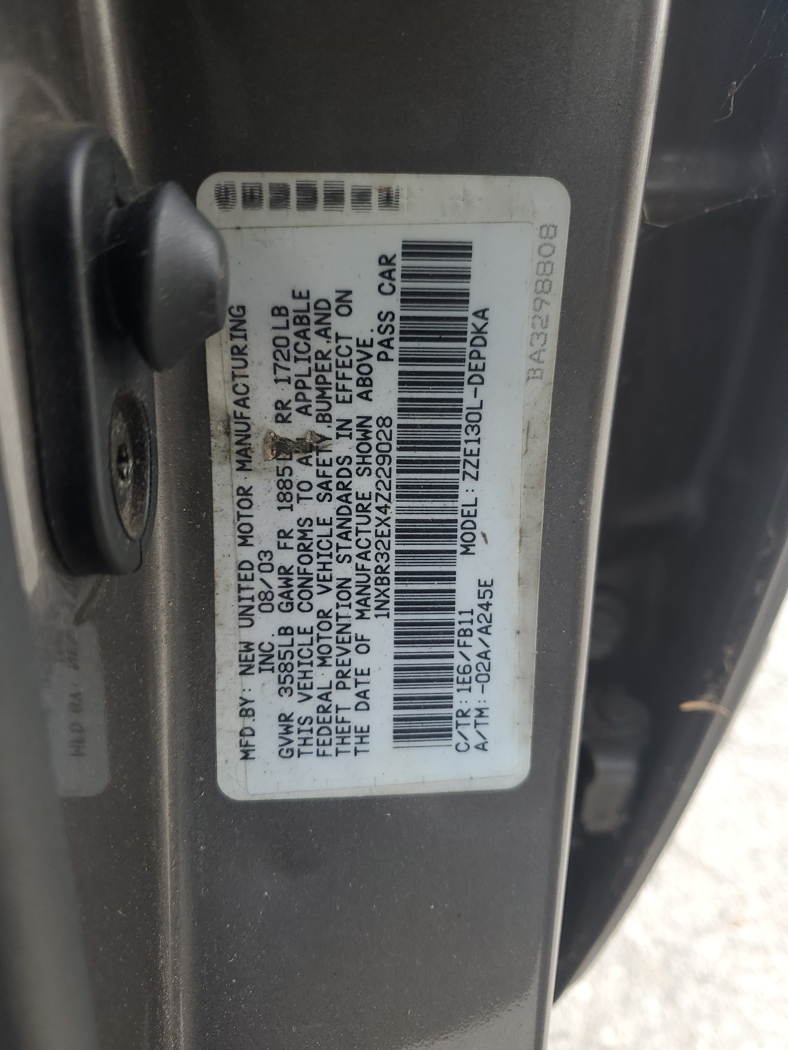 1NXBR32EX4Z229028 2004 Toyota Corolla Ce