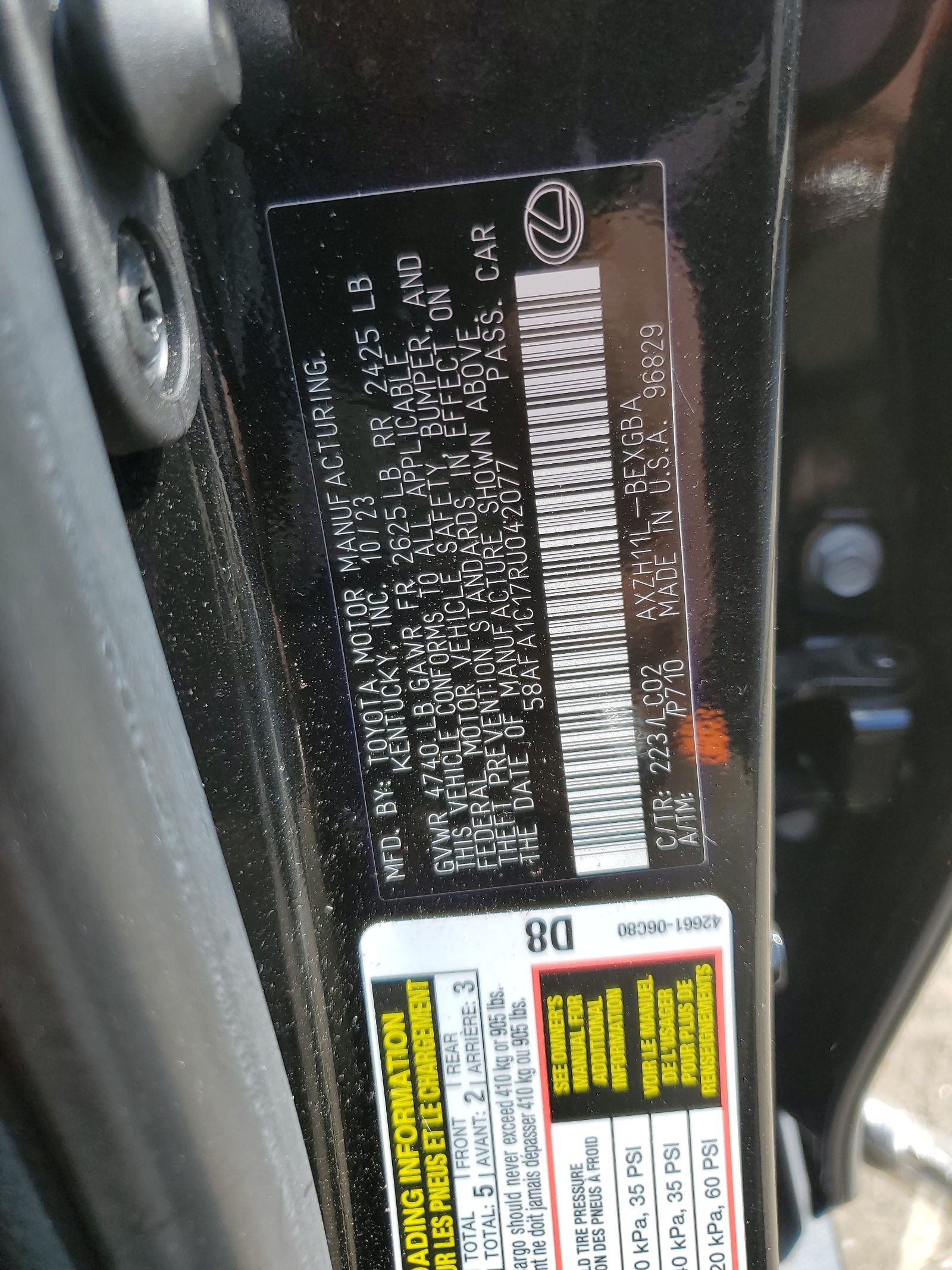 58AFA1C17RU042077 2024 Lexus Es 300H Base