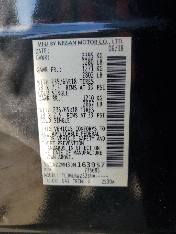 5N1AZ2MH3JN163957 2018 Nissan Murano S