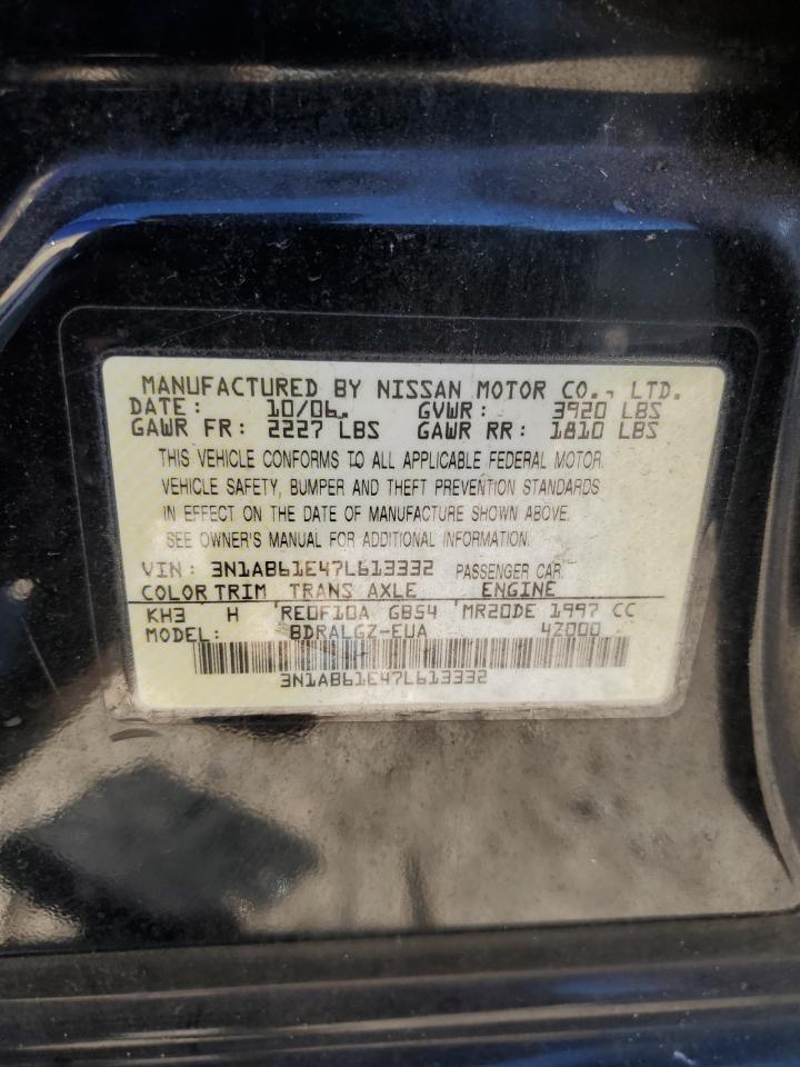 2007 Nissan Sentra 2.0 VIN: 3N1AB61E47L613332 Lot: 69582114