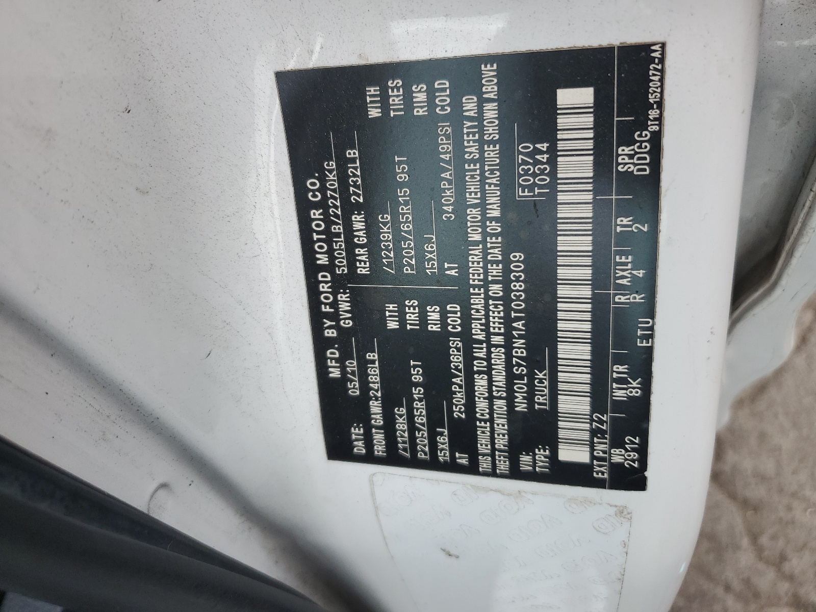 NM0LS7BN1AT038309 2010 Ford Transit Connect Xlt