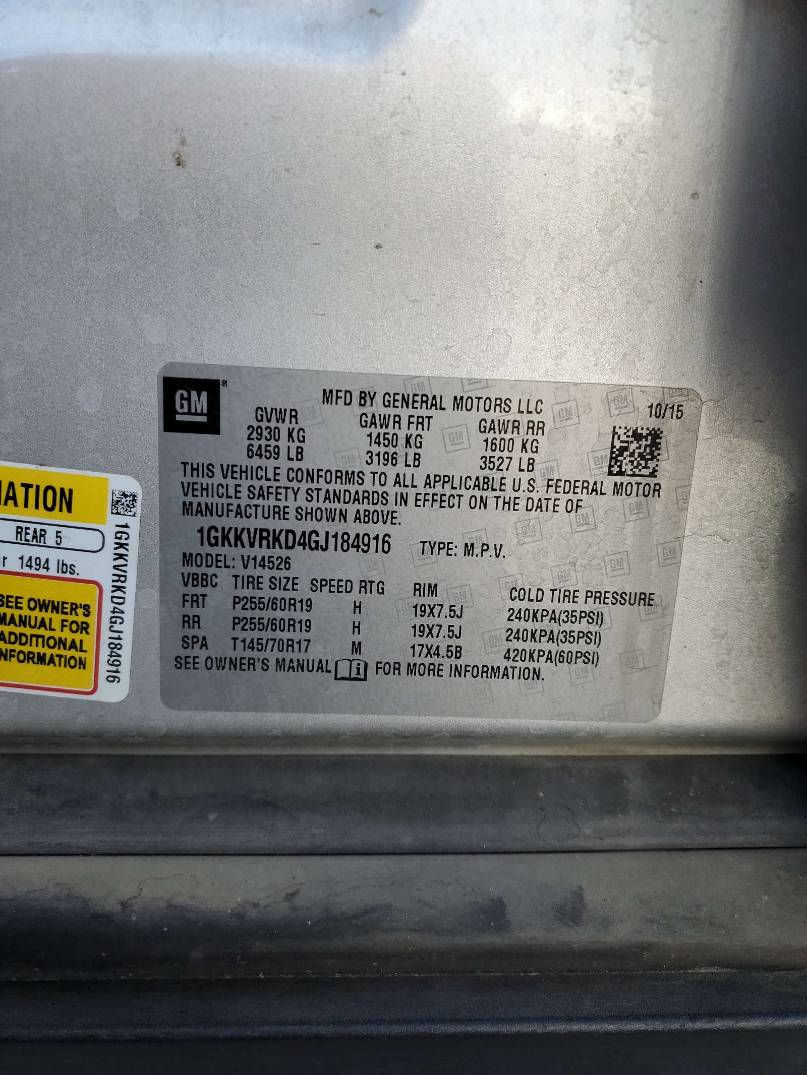 1GKKVRKD4GJ184916 2016 GMC Acadia Slt-1