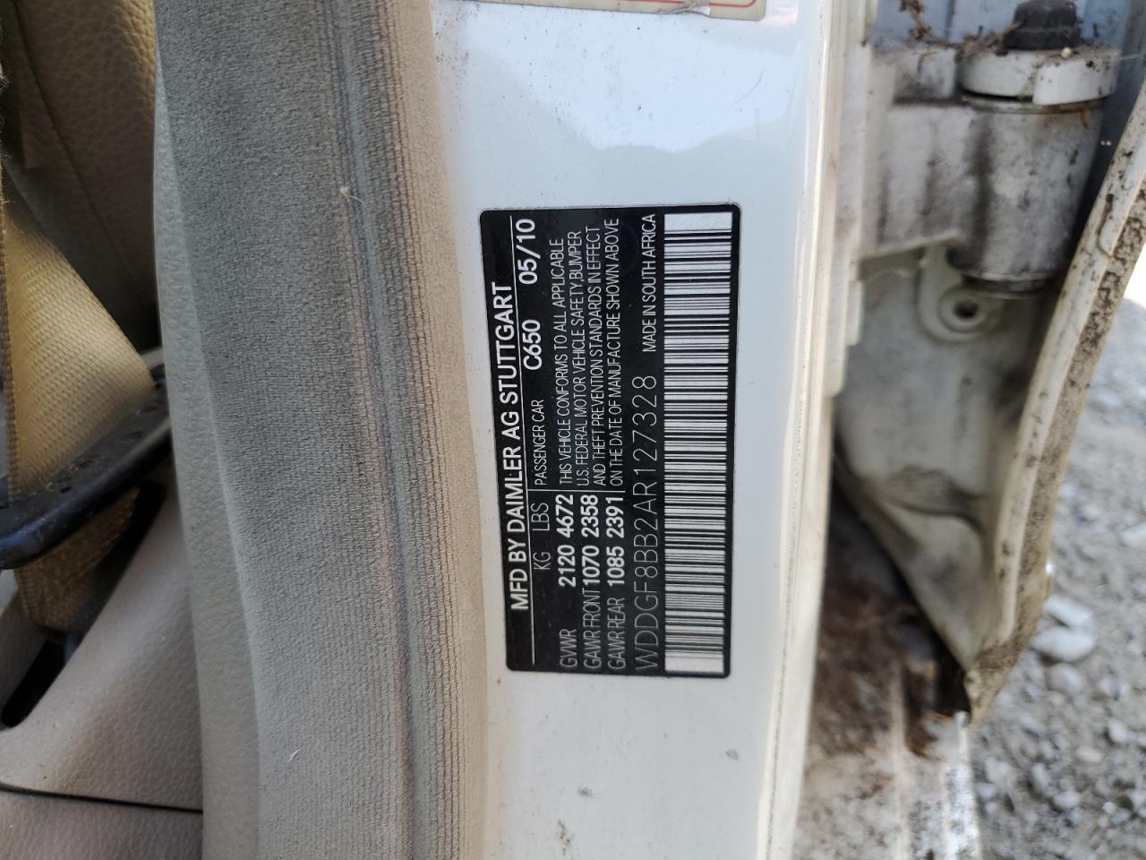 2010 Mercedes-Benz C 300 4Matic VIN: WDDGF8BB2AR127328 Lot: 69445494