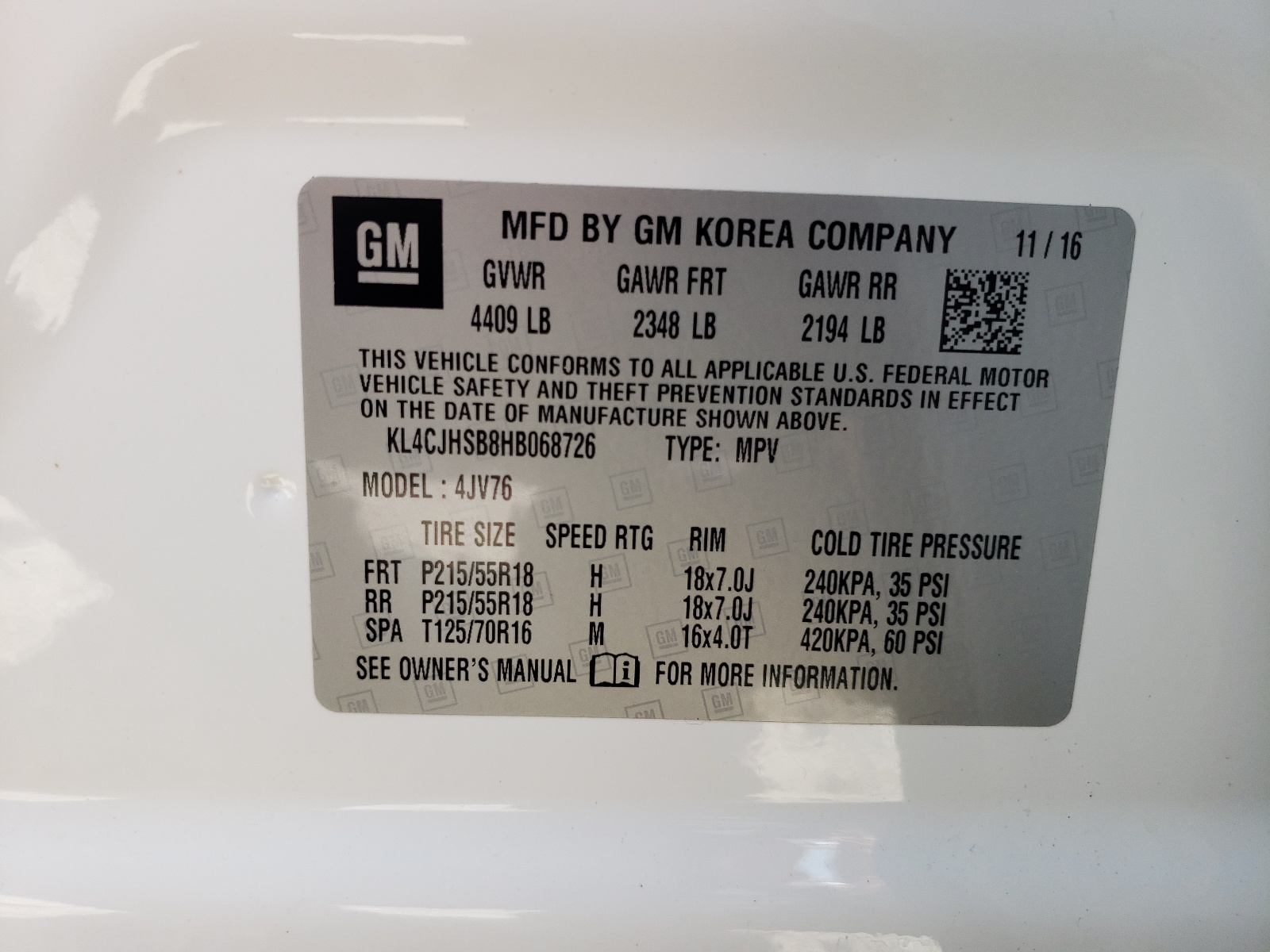 KL4CJHSB8HB068726 2017 Buick Encore Premium