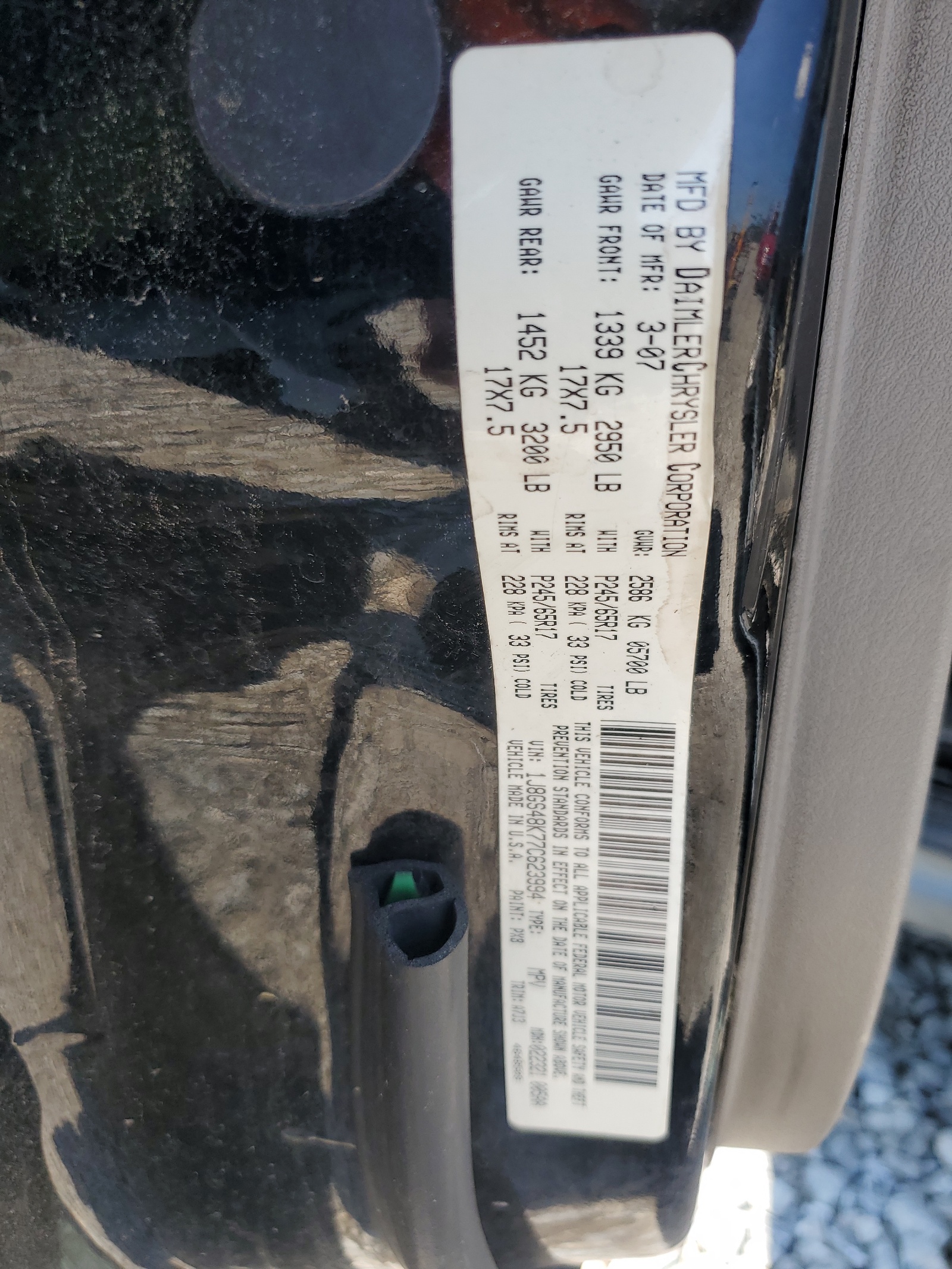 1J8GS48K77C623994 2007 Jeep Grand Cherokee Laredo