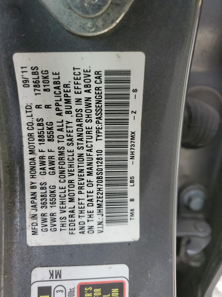 2011 Honda Insight Ex VIN: JHMZE2H70BS012810 Lot: 68032584