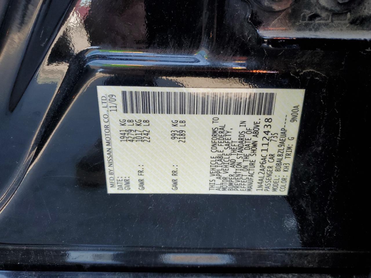 1N4AL2AP6AC112438 2010 Nissan Altima Base