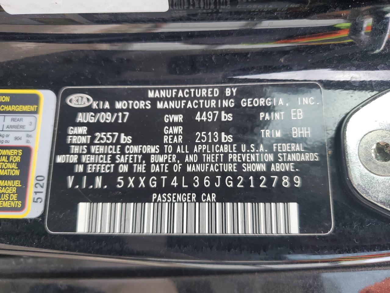 5XXGT4L36JG212789 2018 KIA OPTIMA - Image 12