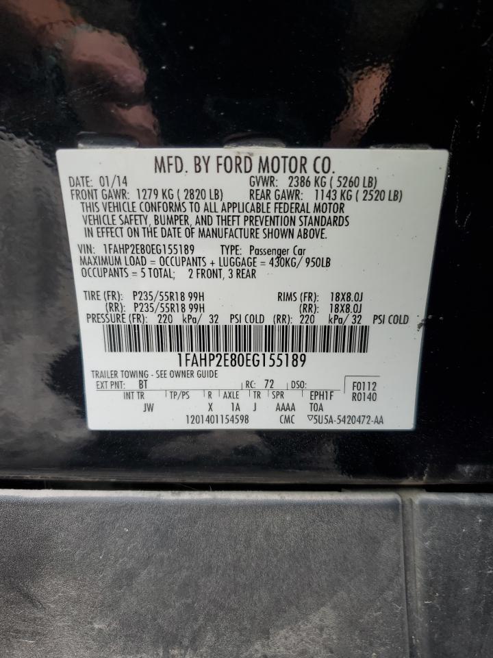 1FAHP2E80EG155189 2014 Ford Taurus Sel