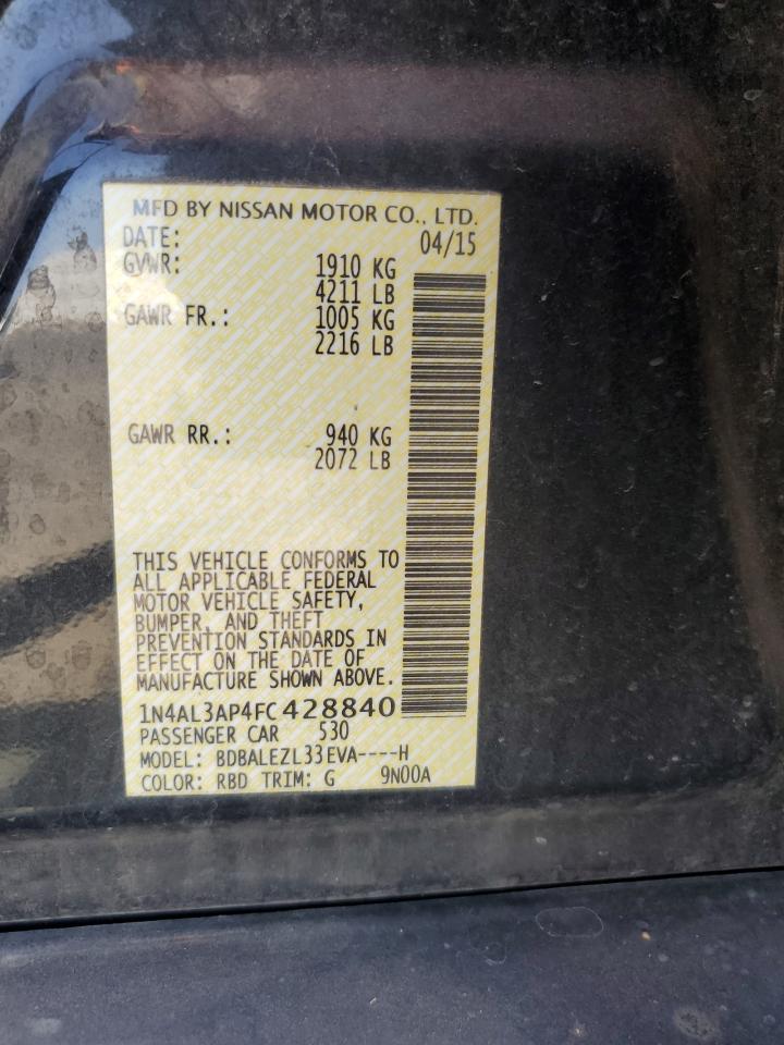 1N4AL3AP4FC428840 2015 Nissan Altima 2.5