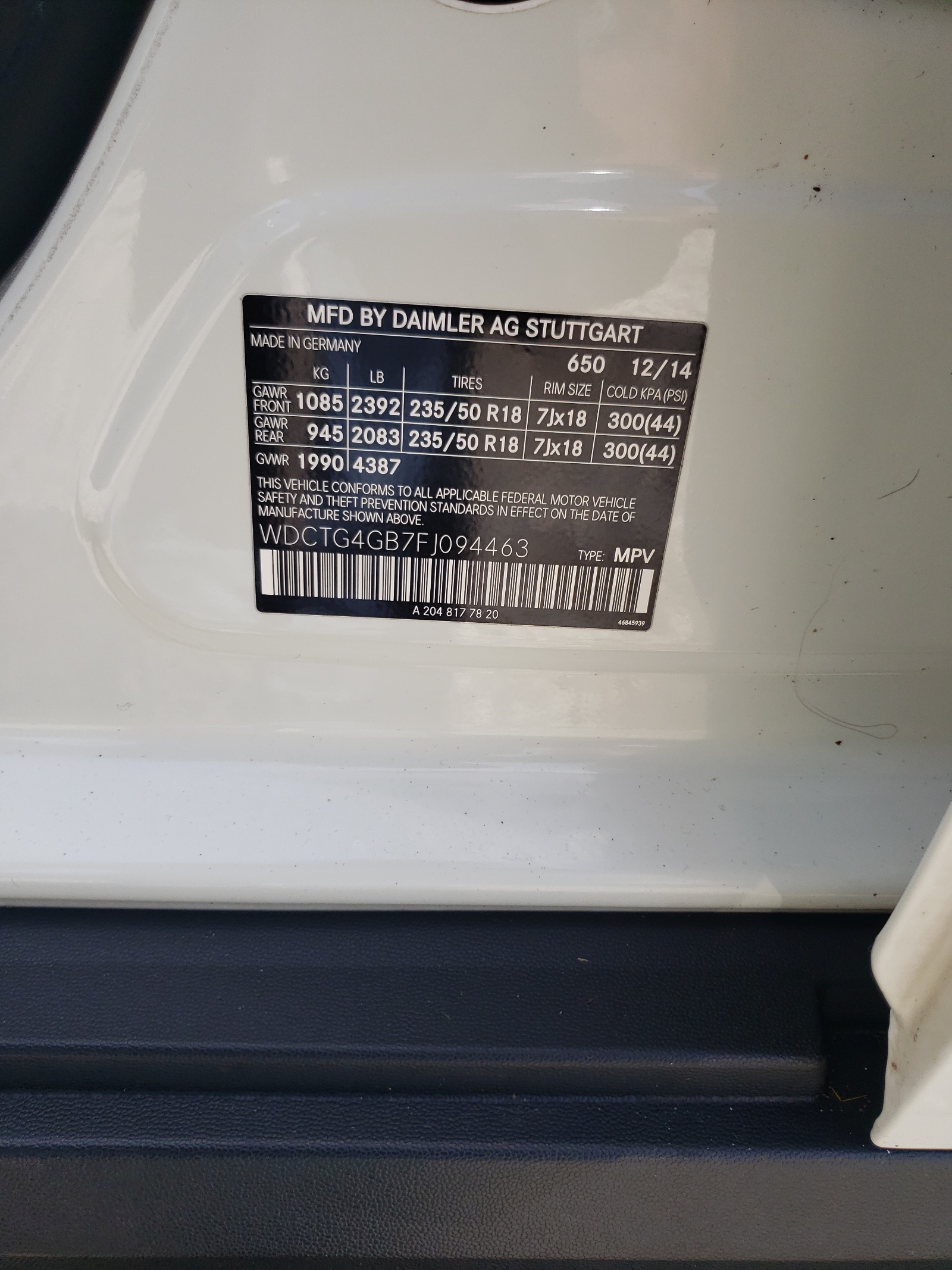 WDCTG4GB7FJ094463 2015 Mercedes-Benz Gla 250 4Matic