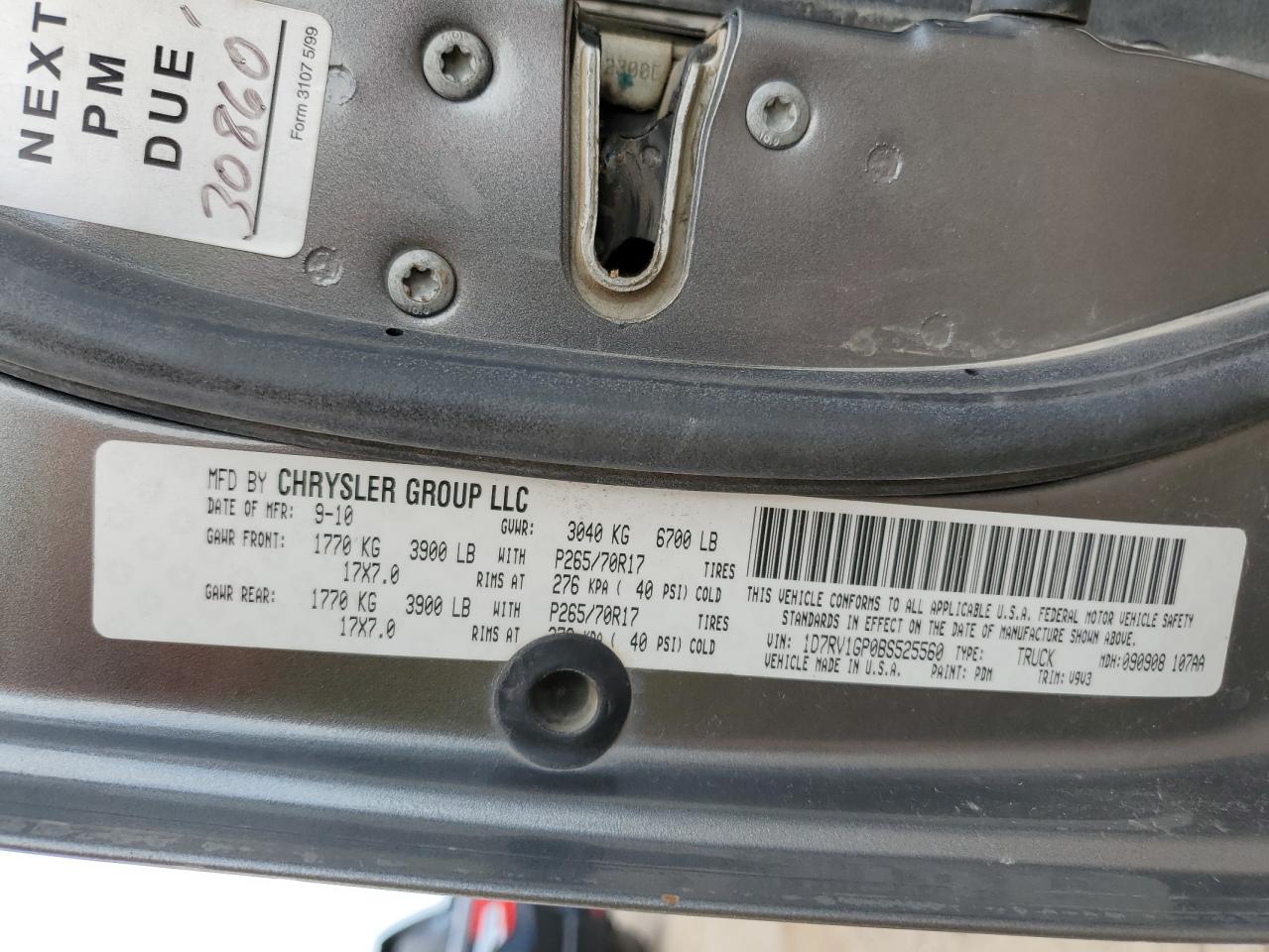 2011 Dodge Ram 1500 VIN: 1D7RV1GP0BS525560 Lot: 65804114