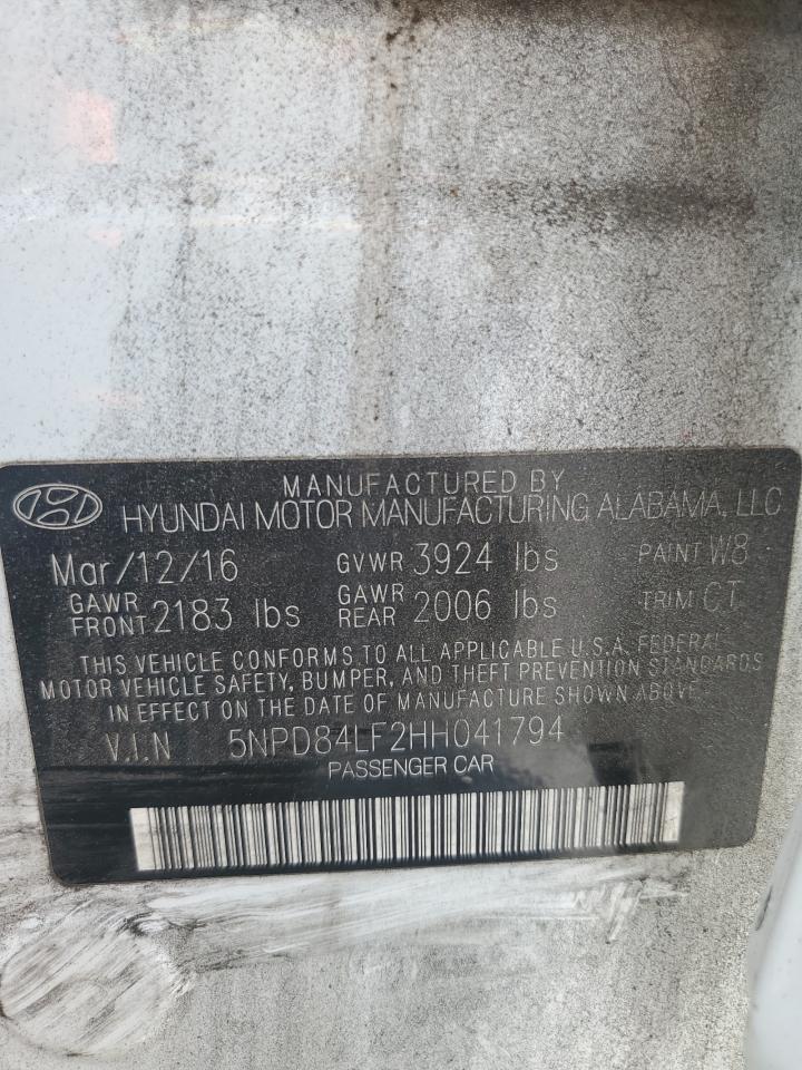 5NPD84LF2HH041794 2017 Hyundai Elantra Se