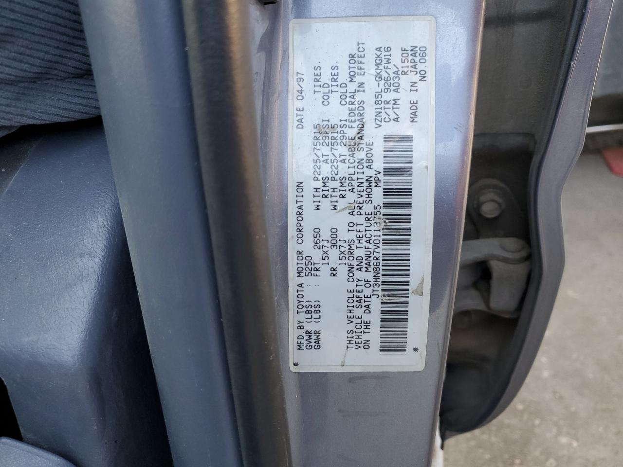 JT3HN86R7V0113755 1997 Toyota 4Runner Sr5