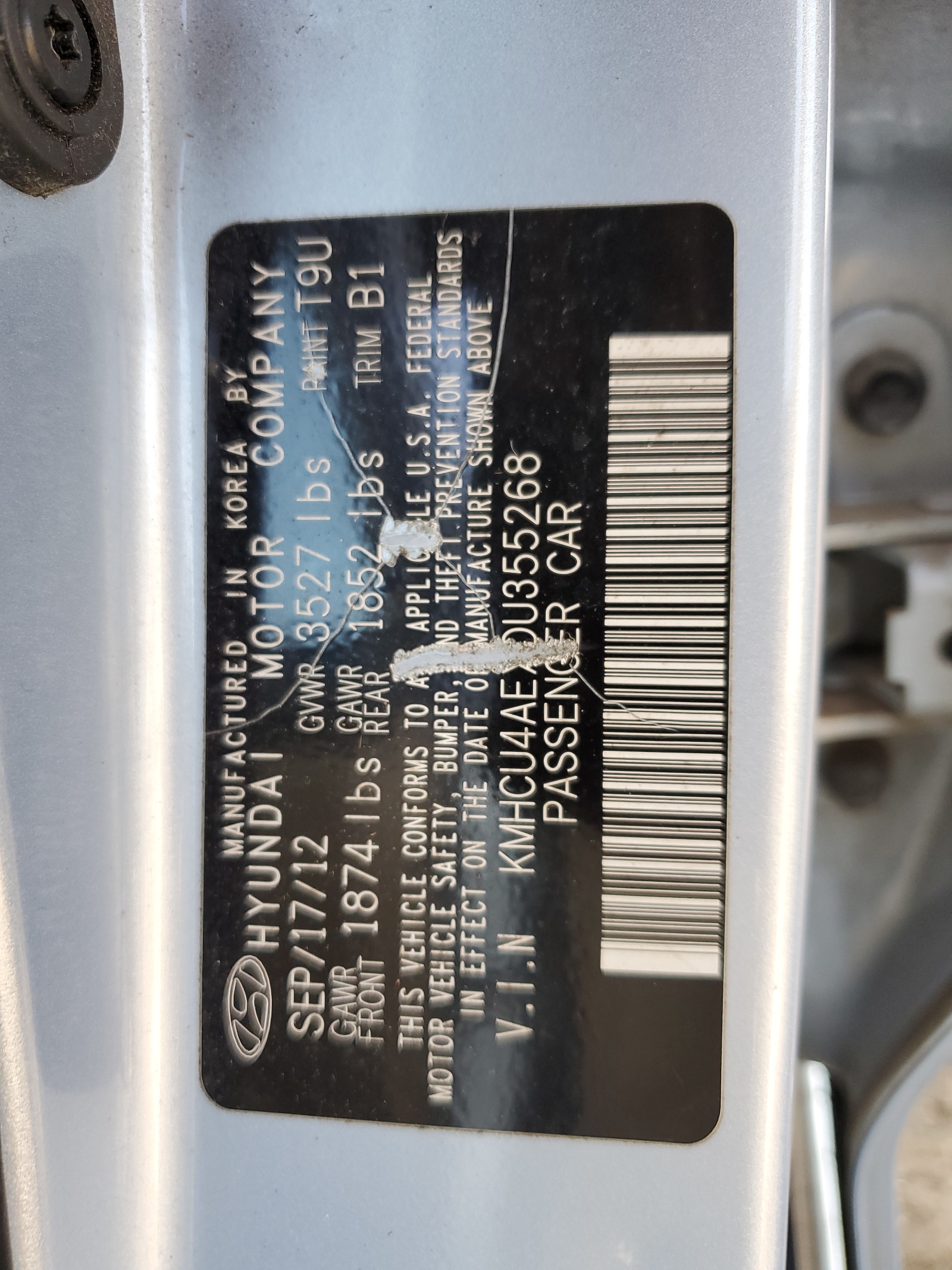 KMHCU4AEXDU355268 2013 Hyundai Accent Gls