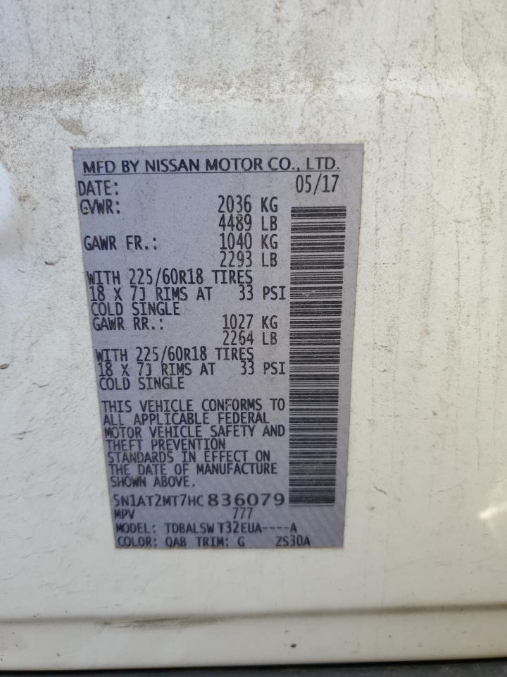 5N1AT2MT7HC836079 2017 Nissan Rogue S