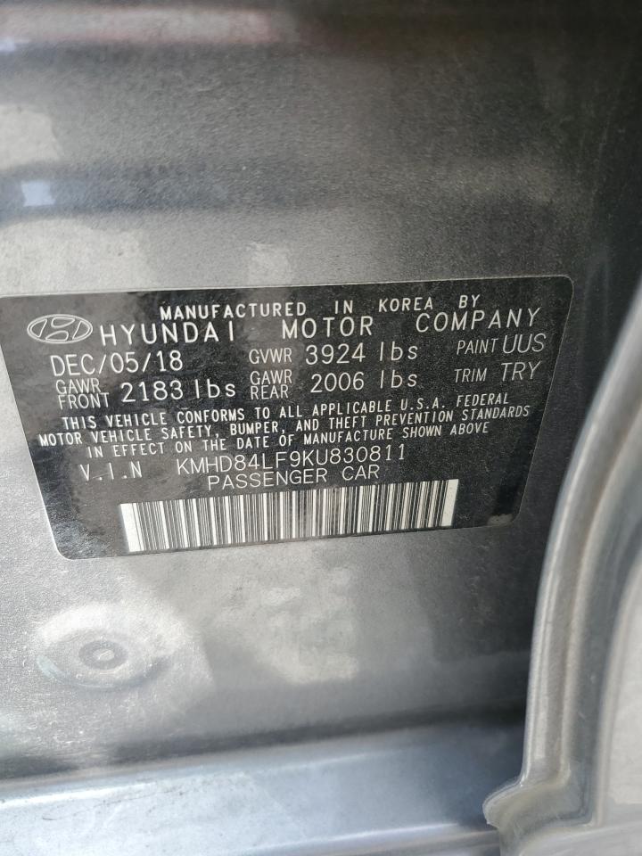 KMHD84LF9KU830811 2019 Hyundai Elantra Sel