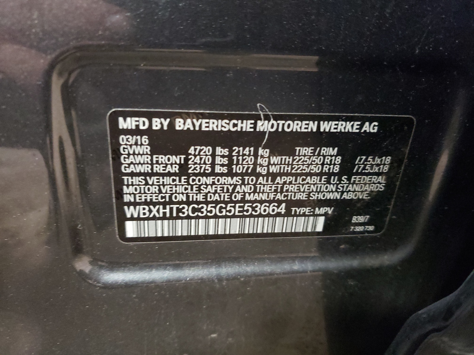 WBXHT3C35G5E53664 2016 BMW X1 xDrive28I