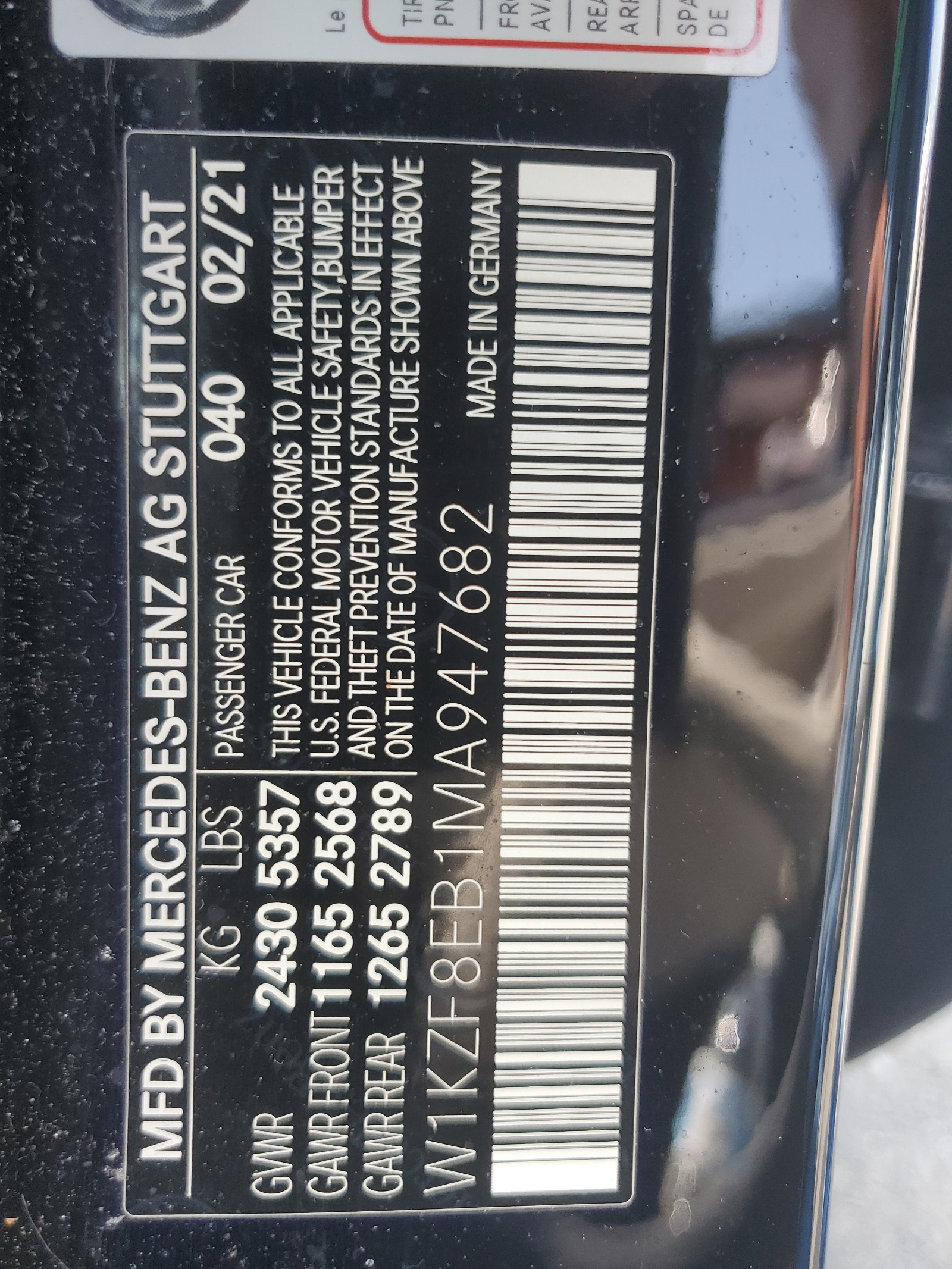 W1KZF8EB1MA947682 2021 Mercedes-Benz E 350 4Matic