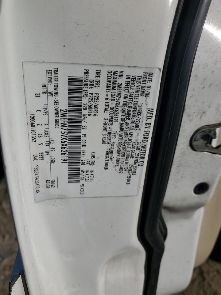 2006 Mercury Grand Marquis Ls VIN: 2MEFM75VX6X626191 Lot: 67887804