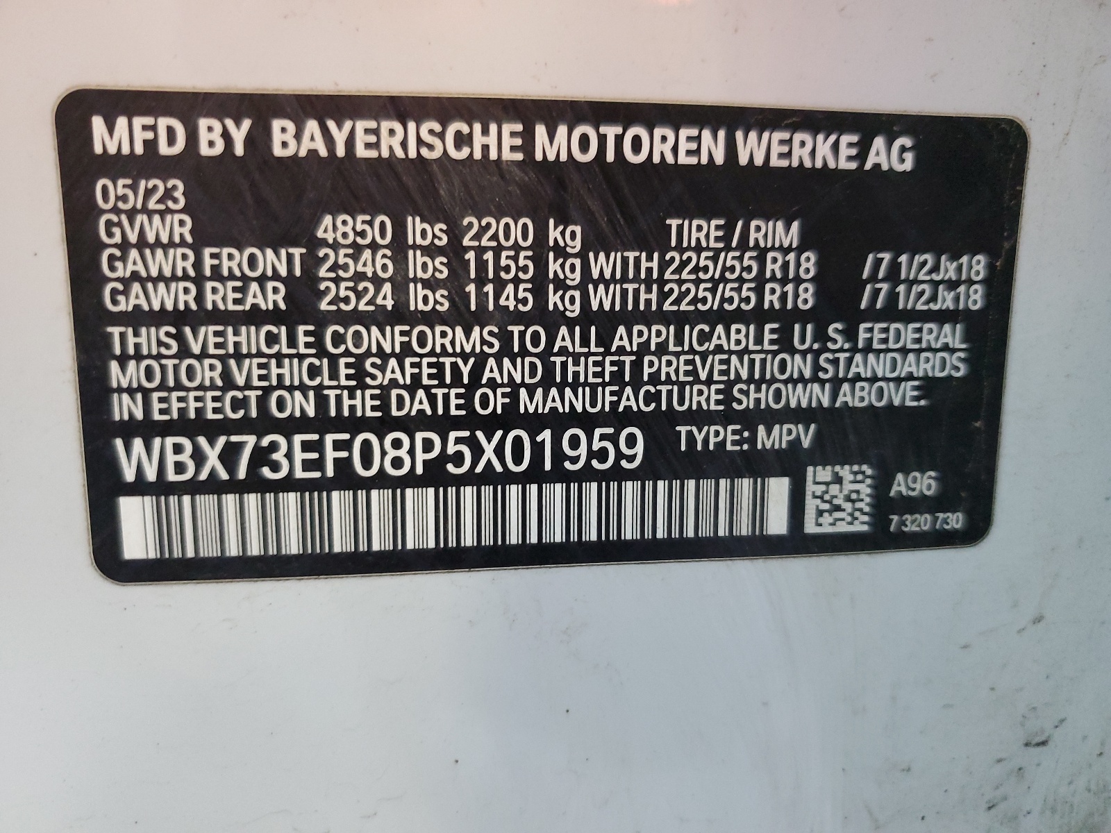 WBX73EF08P5X01959 2023 BMW X1 xDrive28I