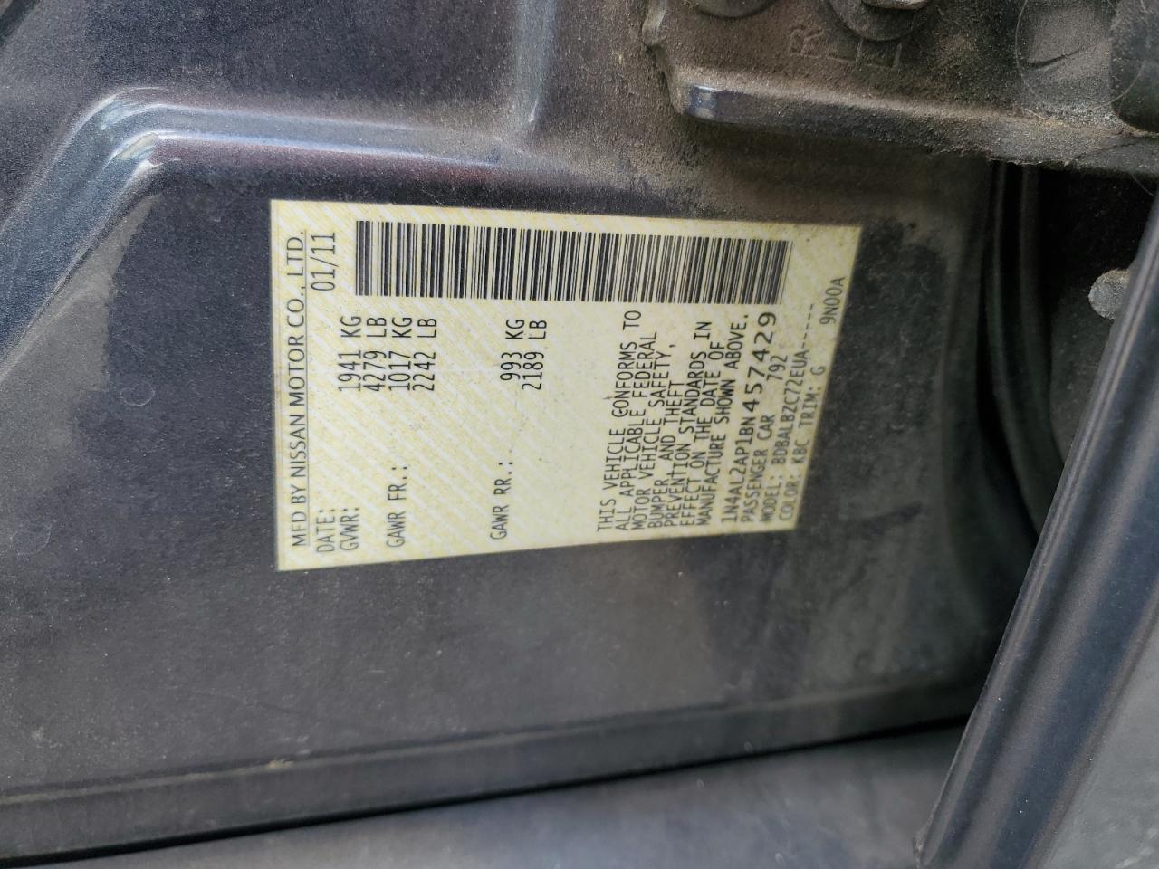 1N4AL2AP1BN457429 2011 Nissan Altima Base