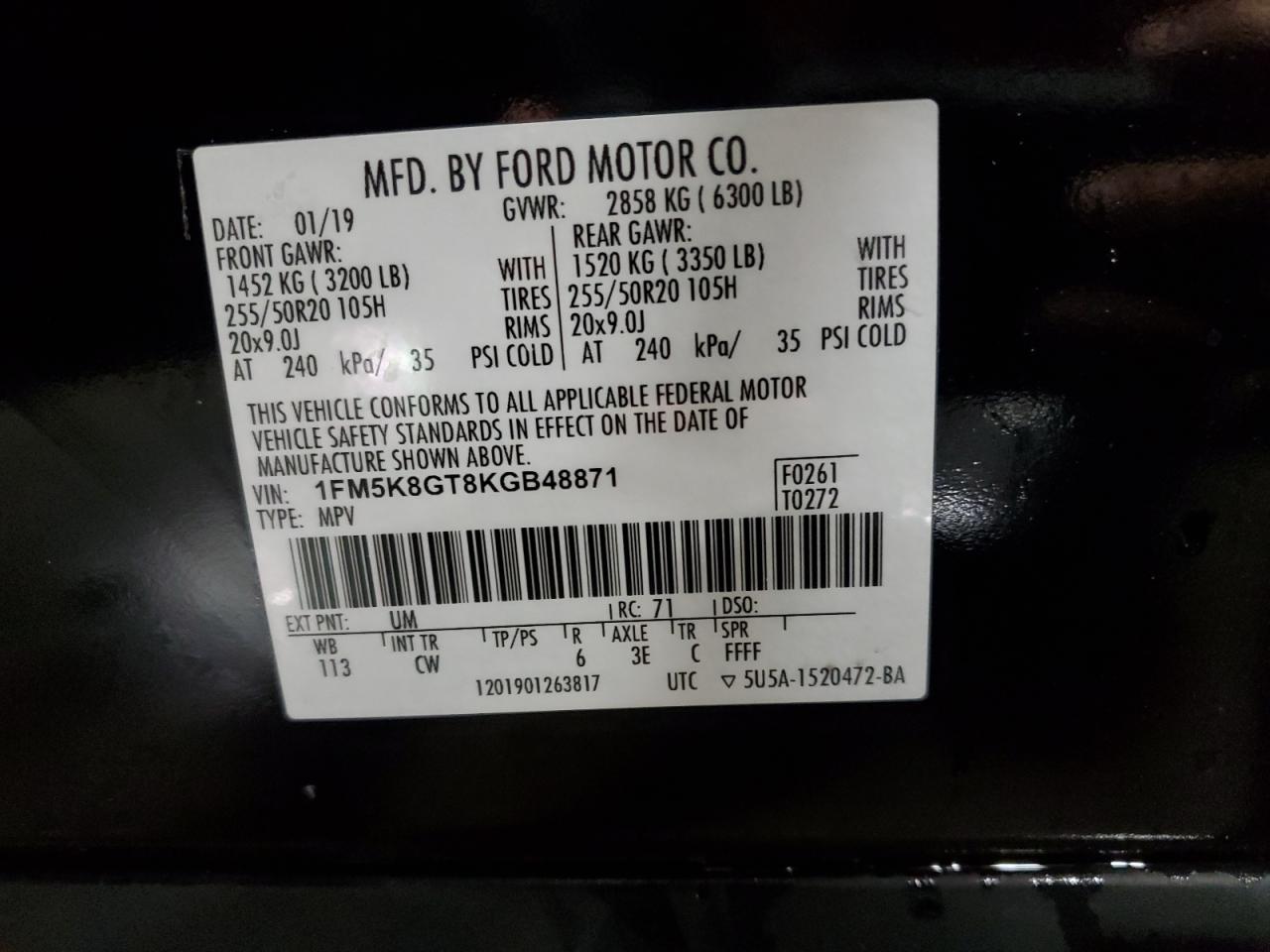 1FM5K8GT8KGB48871 2019 FORD EXPLORER - Image 13