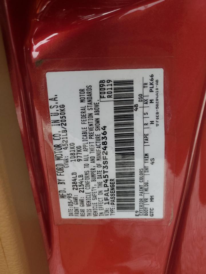 1995 Ford Mustang Gt VIN: 1FALP45T3SF248364 Lot: 65305714