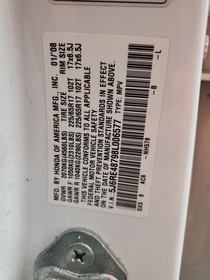 2008 Honda Cr-V Exl VIN: 5J6RE48798L006577 Lot: 68755834