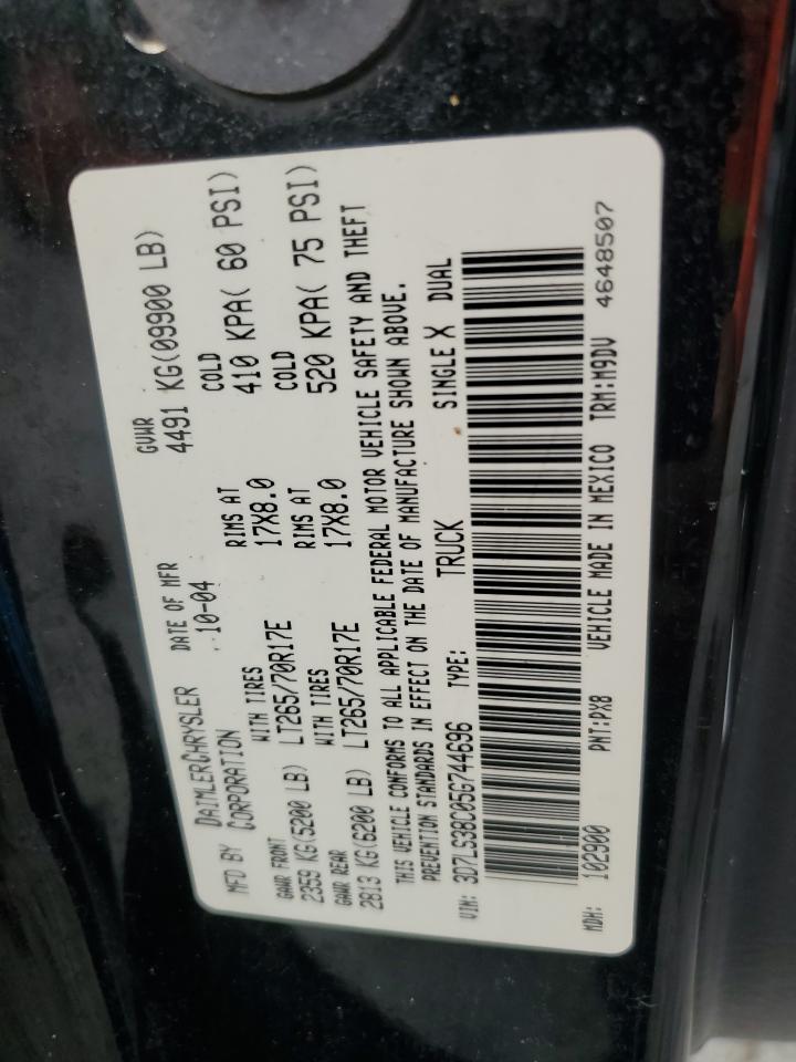 2005 Dodge Ram 3500 St VIN: 3D7LS38C05G744696 Lot: 66535354