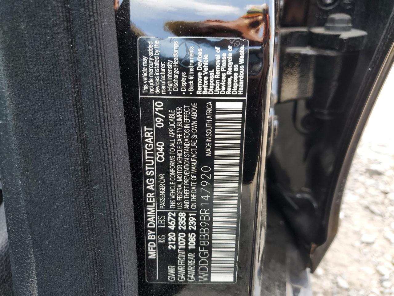 2011 Mercedes-Benz C 300 4Matic VIN: WDDGF8BB9BR147920 Lot: 65734964