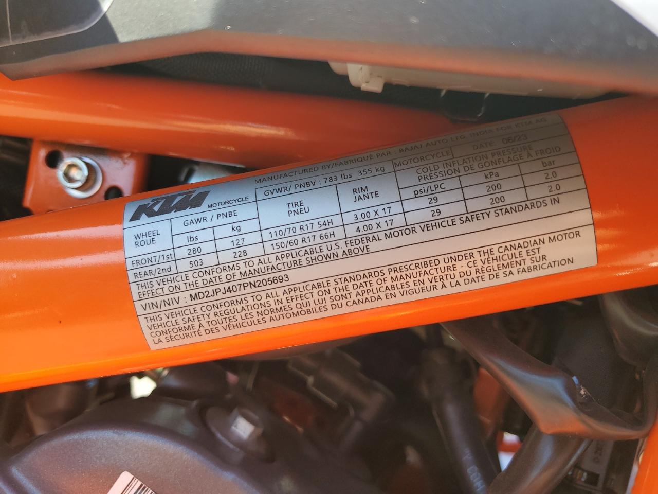 MD2JPJ407PN205693 2023 Ktm 390 Duke