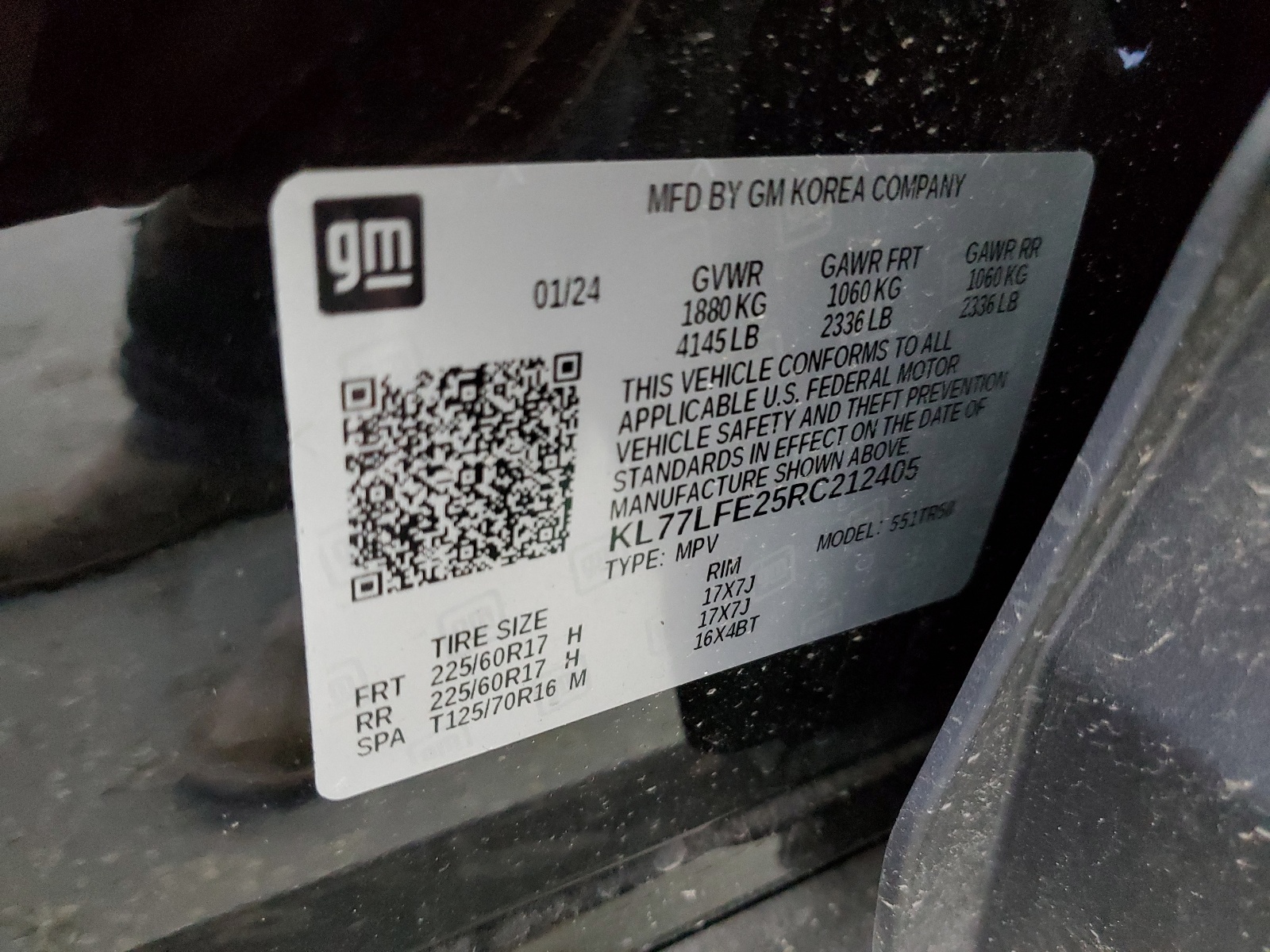 KL77LFE25RC212405 2024 Chevrolet Trax Ls