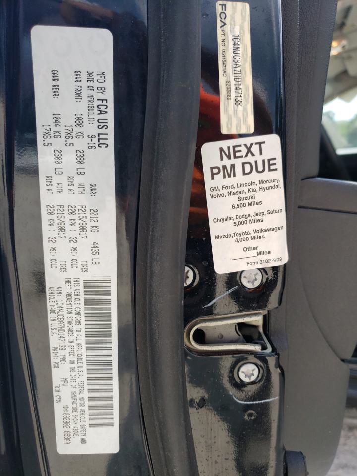 2017 Jeep Compass Sport VIN: 1C4NJCBA7HD147138 Lot: 68393334