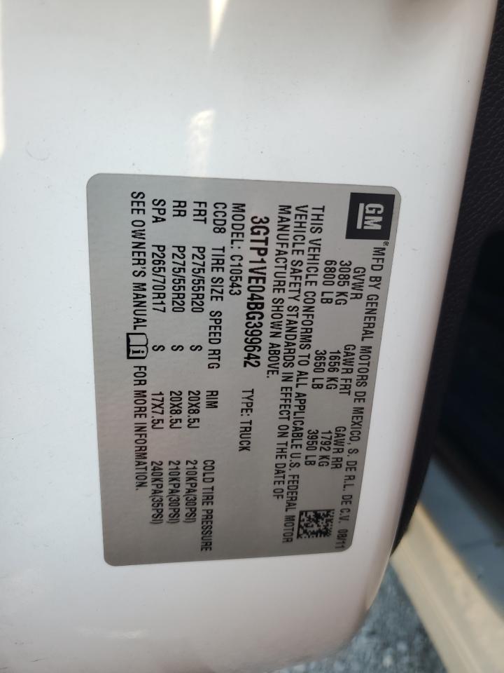 2011 GMC Sierra C1500 Sle VIN: 3GTP1VE04BG399642 Lot: 66907744